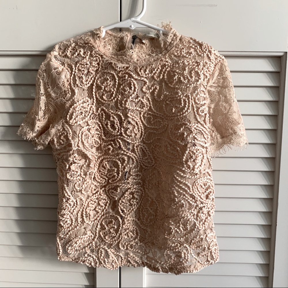 Zara Short Sleeve Lace Shirt